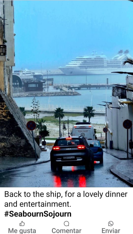 Customer sharing view back to cruise ship after Tangier tour